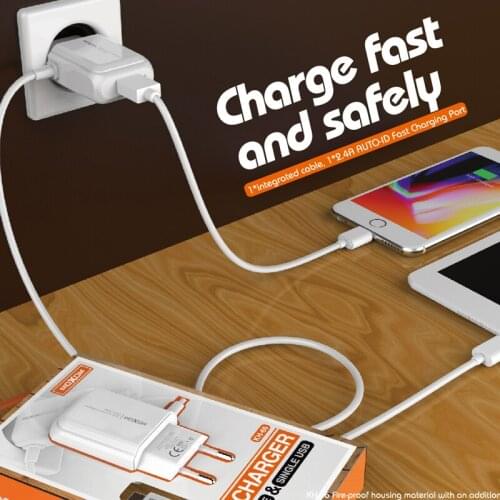 MOXOM Dual USB Charger Mobile Phone EU Charger Plug Travel Wall Charger Adapter For iPhone iPad Samsung Xiaomi Phone Charger