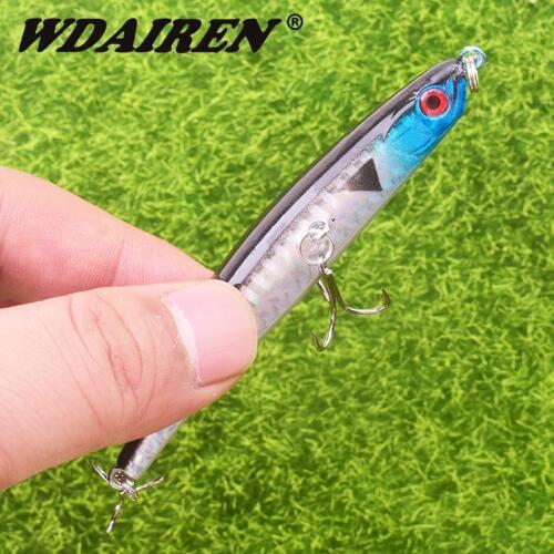 1Pcs Pencil Fishing Lures 90mm 7.5g Top water Wobblers Tackle Artificial Hard bait Crankbait Bass lure Pesca fishing Minnows