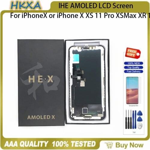 100% RealHE AMOLED LCD Screen For iPhoneX or iPhone X XS 11 Pro XSMax XR 11 Pro Max Pantalla Screen For iPhoneXDisplay Touch Scr