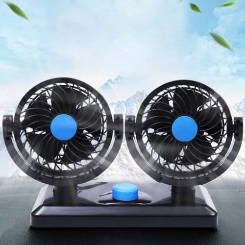 12V 24V 360 Degree All-Round Adjustable Car Auto Air Cooling Dual Head Fan Low Noise Car Auto Cooler Air Fan Car Fan Accessories