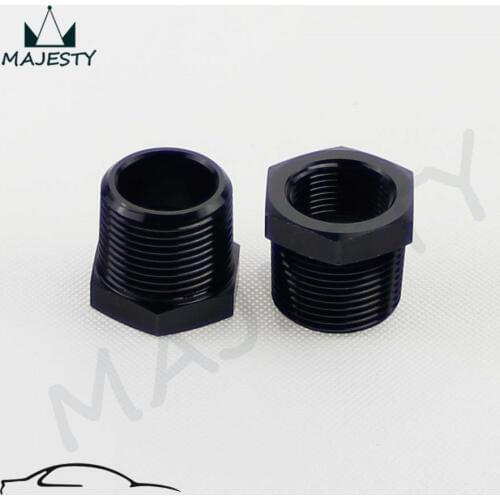 2pcs 1" Male x 3/4" Female NPT Thread Reducer Hex Bushing Pipe Fitting Alloy Black