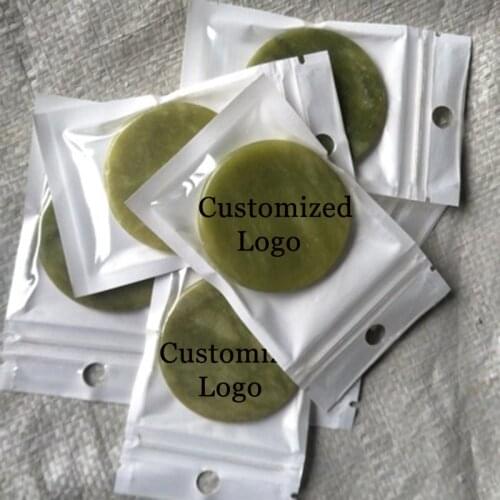 20pcs Customized Logo Green Jade Stone