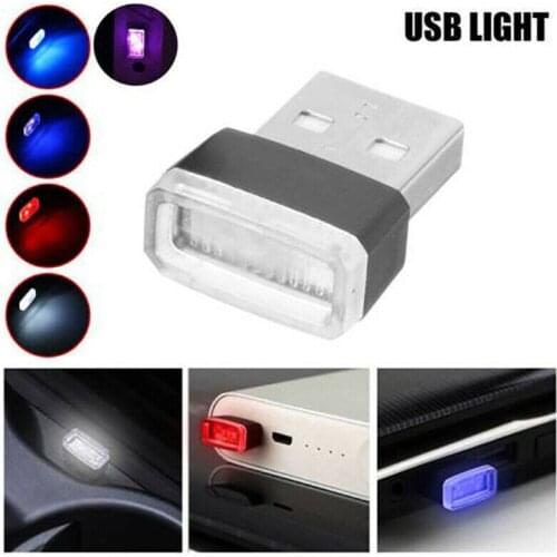 4pcs Mini USB LED Light Colorful Light Lamp For Car Atmosphere Lamp