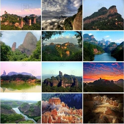 5D Diy Famous Scenic Valley Diamond Painting Full Round Square Resin Mosaic Landscape Embroidery Cross Stitch Kit Wall Art Decor