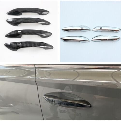 Fit For Hyundai Sonata 2020 Car Door Handle Catch Trim Cover Carbon fiber Styling Chrome ABS Car-Styling Sticker