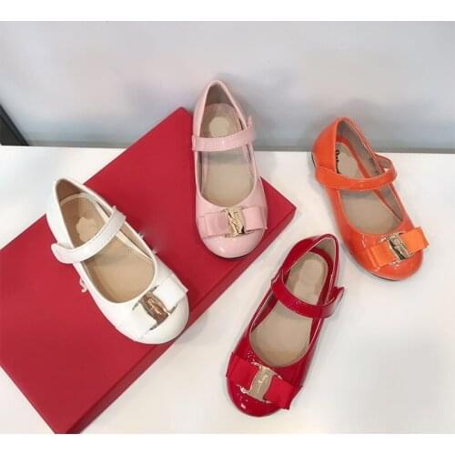 Genuine Leather Childrens Flats Spring Luxury Brand Fashion Multi-coloured Childrens Shoes Japanned Lesther Hook&Loop Shoes