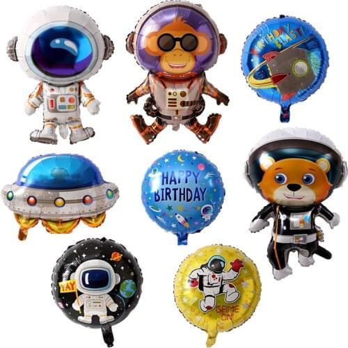 Children cartoon spaceman rocket universe balloon universe theme party children birthday party decoration balloon wholesale