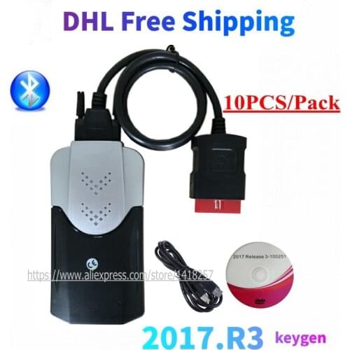DHL10pcs/lot NEW VCI 2017.R3 with keygen vd ds150e cdp Bluetooth obd2 repair diagnostic tool 3in1 Scanner for cars/trucks