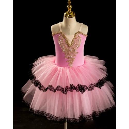 Long Ballet Dress Girls Kids Soft Yarn Lace Classic Romantic Tutus Leotard Ballet Adulto Women Pancake Performance Dance Dress