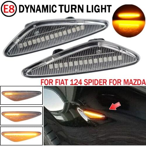 For Mazda MX-5 RX8 6 Atenza GH 5 Premacy CW Nissan Lafesta Fiat 124 Spider Smoke Dynamic LED Side Marker Turn Signal Lamp Light
