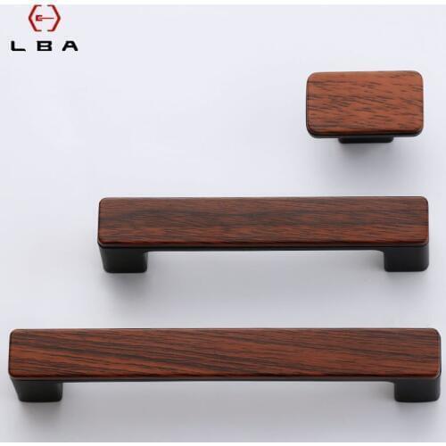 Zinc Alloy Furniture Cabinet Hardware Handle Wood Grain High End Chinese Style Bedroom Closet Drawer Flush Door Handles