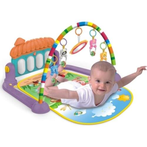 Baby Activity Gym Kick and Play Piano Mat Center With Melodies Rattle Musical Toy Tummy Time Mat For Infant Toddler