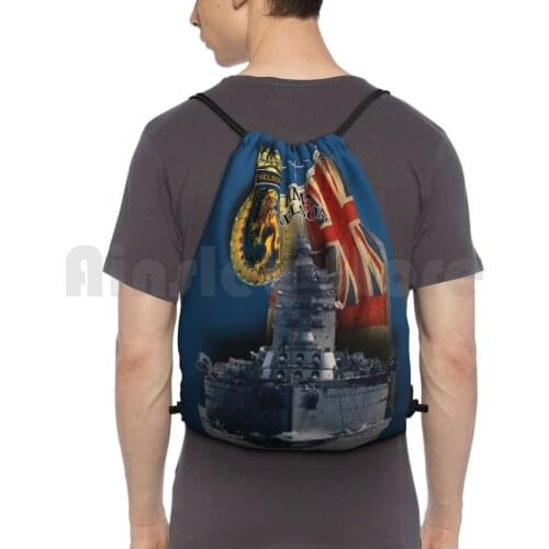 " Hms Nelson " Backpack Drawstring Bags Gym Bag Waterproof Idea Ships Warships Royal Navy Great Britain England Online