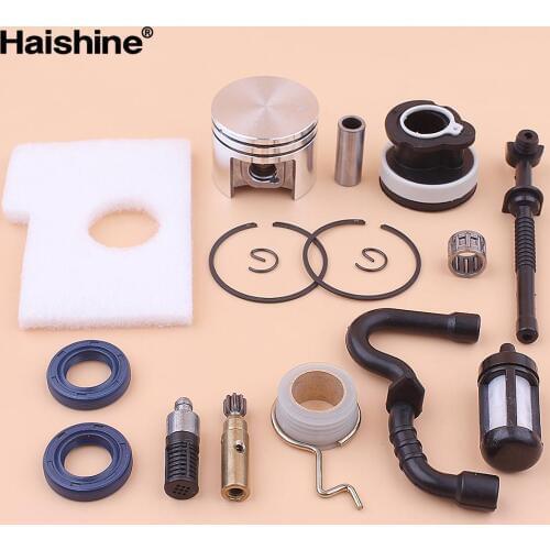 38mm Piston Ring Kit For Stihl MS180 018 MS 180 Air Fuel Oil Filter Line Seal Pump Worm Gear Intake Manifold Bearing Chainsaw
