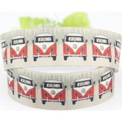 Brown printed grosgrain ribbon 10 yard 25mm cartoon car patterned ribbons for DIY girls hairbow party decoration band