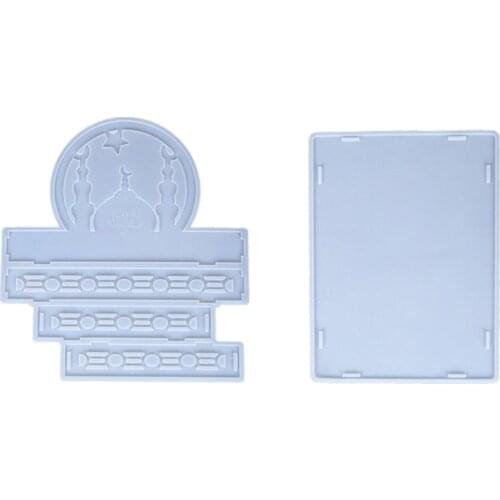 T8DE Christmas Castle Storage Box Epoxy Resin Mold Makeup Cosmetic Display Tray Silicone Mould DIY Crafts Jewelry Holder Casting