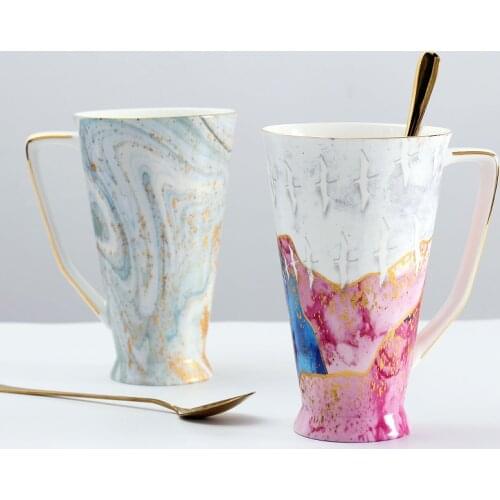 Bone China Mugs Coffee Cups Large Capacity Sandy Handfeel Ceramic Drinkware New Arrival Porcelain Cute Mugs Birthday Gift