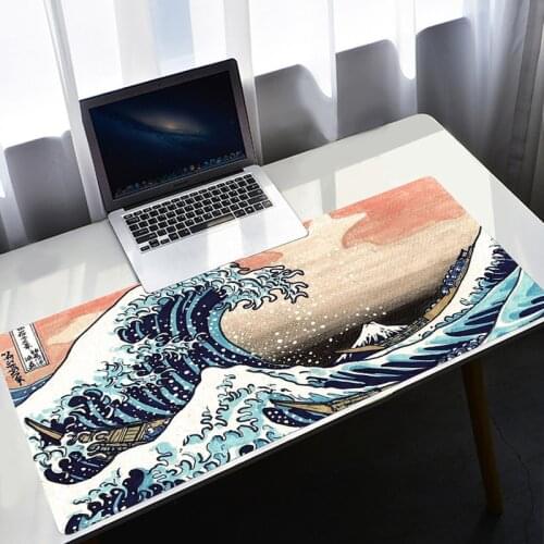 800x300 Mousepad Japan Wave Art Cute Speed Mousepad Company Computer Mouse Pad Desk Mat Mousepad Bulk Wholesale Mouse Mat Custom