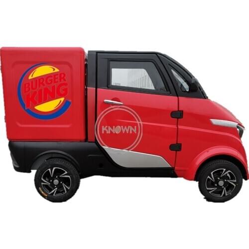 Red Color 4 Wheel Electric Vehicle Fast Food Truck Chicken Shop Takeaway Cargo Car Mobile Food Cart for Sale