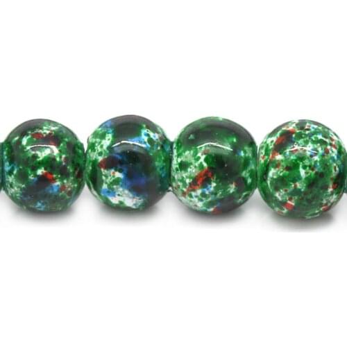 Glass Loose Beads Round GreenAbout 6mm Dia,Hole: Approx 1mm,80cm(31 4/8")long,1 Strand(Approx 140 PCs/Strand) new