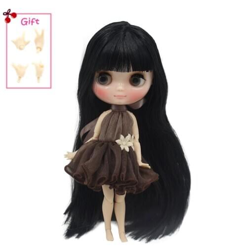 ICY DBS Middie Blyth doll Series No.210BL9601 Black hair with bangs natural skin 1/8 bjd