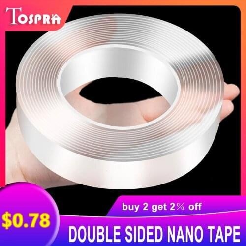 5M Monster Tape Waterproof Wall Stickers Reusable Heat Resistant Bathroom Home Decoration Tapes Transparent Double Sided Tape