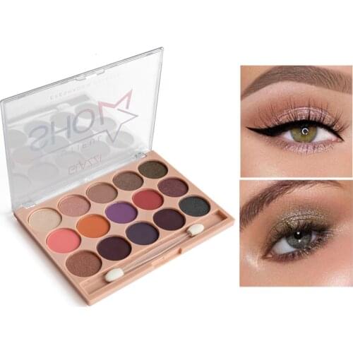 15 Colors Matte Eye Shadow Earth Color Eye shadow Palette Waterproof Long Lasting Eye Shadow Makeup Cosmetics TSLM1