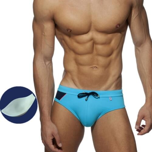 Push Up Pad Mens Swim Briefs Sexy Men Swimwear Man Swimsuits Contrast Color Swim Wear Suit Mens Bathing Suits Swimming Shorts