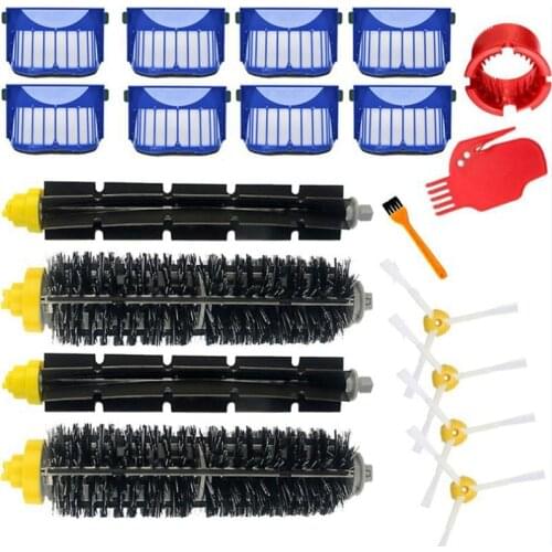 Replacement Part Kit for IRobot Roomba 600 Series 610 620 625 630 650 660 Vacuum Beater Bristle Brush+ Filter+Side Brush