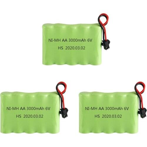 Upgrade 6V 3000mah NiMH rechargeable Battery For Rc toys Cars Boats Guns Model parts AA 2400mah 6v Battery Pack SM 1PCS-10PCS