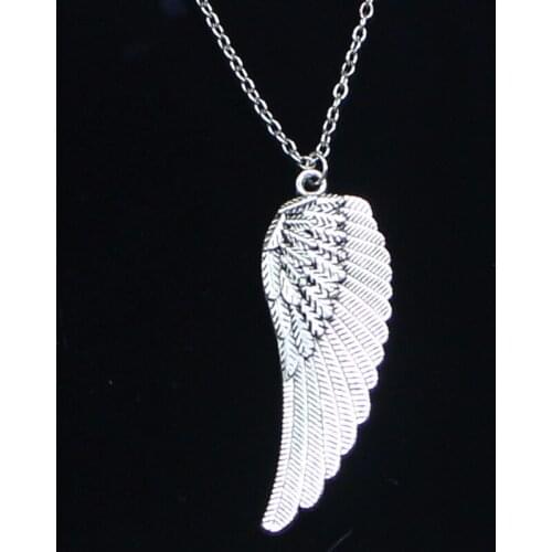 New Fashion Necklace 55x19mm angel wings Pendants Short Long Women Men Colar Gift Jewelry Choker