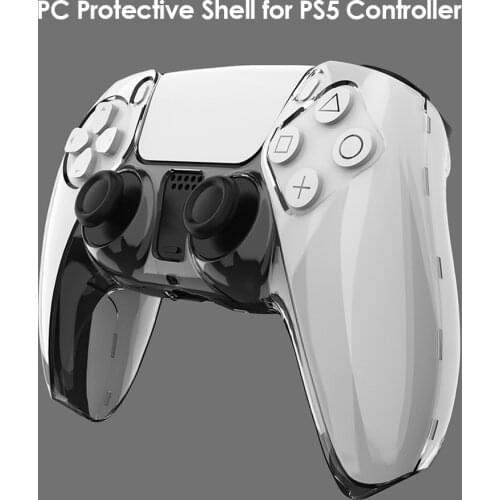 NEW Fully Encirclement Transparent PC Hard Cover for Sony Playstation Dualshock 5 PS5 Controller Case with Thumb Stick Grip Caps