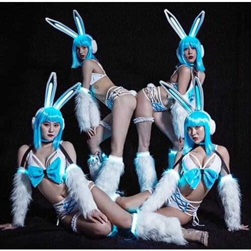 Nightclub Gogo Jazz Dancing Performance Outfits Suit Women Bar DJ DS Stage Costume Rave Clothing Sexy Bikini Show Wear VDB3794