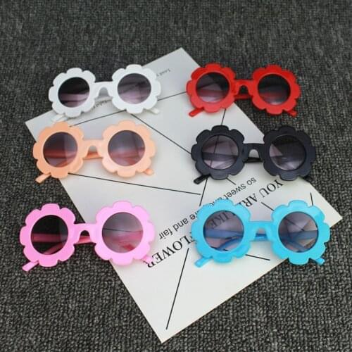 Wholesale 2021 NEW arrived Sun Flower Round Cute kids sunglasses UV400 Boy&girl Lovely baby glasses Children Oculos de sol