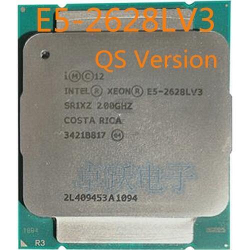 Original Intel Xeon E5-2628LV3 QS Version 2.00GHZ 10-Core 25M E5 2628LV3 E5 V3 LGA2011-3 75W free shipping