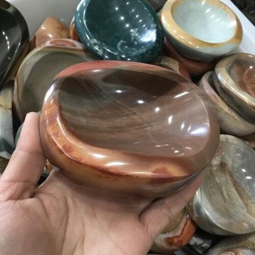 Natural Rock Ocean Jasper Ashtray Ornament Polychrome Stone