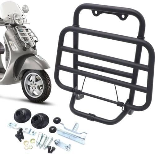 For Vespa GTV 300 Sei Giorni 17-18 stainless steel Black Front Luggage Rack For GTS 300 Super ABS 2014-2018 2015 2016