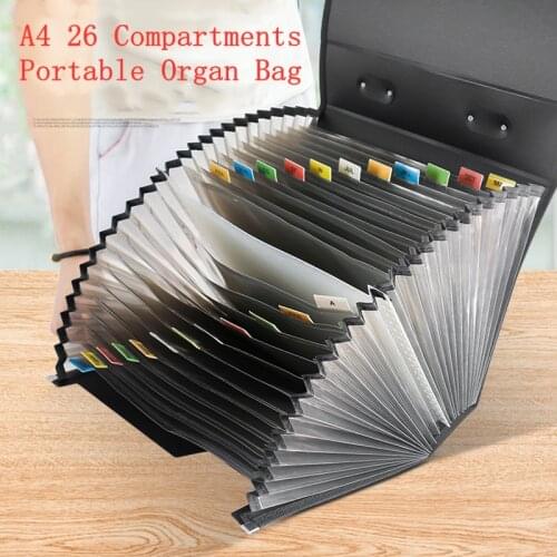 26 Compartments Portable Organ Bag A4 Multi-layer Folder Office Students Large Capacity Test Paper File Holder