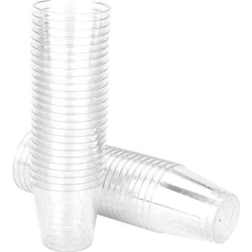 50 Pack Clear Hard Plastic Disposable Cups Party Shot Glasses Jelly Mug Tea Cup One Time Use Tumblers Birthday Party Drinking
