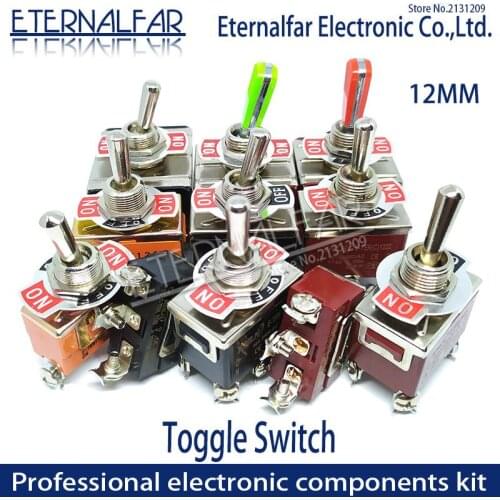 High end Quality SPST 12MM Heavy 16A 250V AC ON-OFF-ON 2 3 4 6 12 Pin Reset Rocker Toggle Switch Waterproof Boott Silver Contact