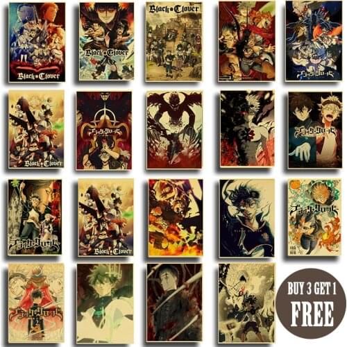 Japanese Anime Home Decor Painting Black Clover Poster For Home Decor kraft Paper high quality poster wall Decor Painting
