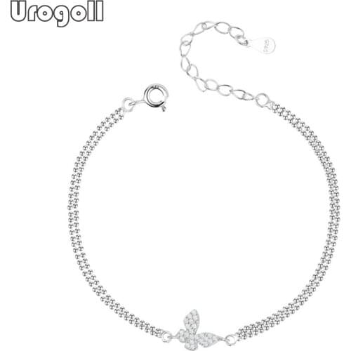 Fine Jewelry Butterfly Bracelet Genuine 925 Sterling Silver Bracelet For Women Girl Anniversary Party Silver 925 Jewelry Gifts