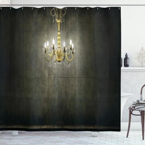 Haunted Mansion Chandelier Shower Curtain Set Castle Interior Curtain for Bathroom Decor 12 Hooks Decorative Bath Accessory