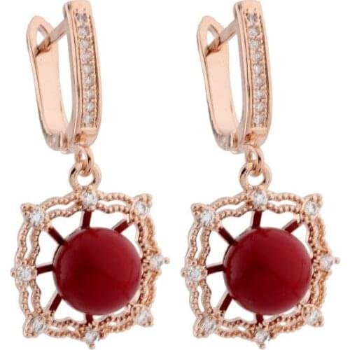 New 2021 Trend Round Shell Pearl Long Earrings 585 Rose Gold Natural Zircon Hot Fine Drop Earrings Women Wedding Jewelry