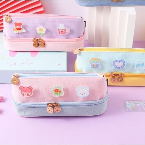 1Pcs Kawaii Pencil Case cute simple Gift Estuches School Pencil Box Pencilcase Pencil Bag School Supplies Stationery