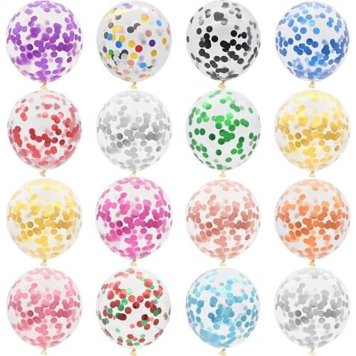 10pcs 12inch Glitter Confetti Latex Balloons Clear Transparent Ball Baby Shower Birthdy Party Wedding Decoration Air Globos