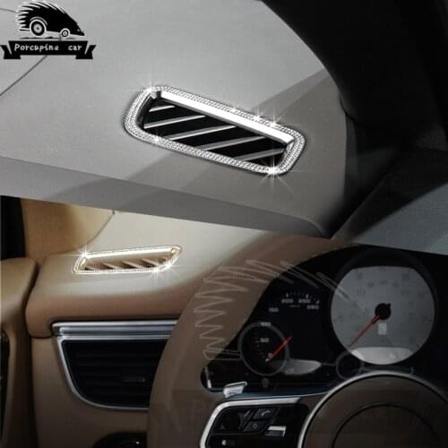 2 pcs diamond dashboard Air Conditioner Trim Socket For Porsche Macan Car Accessories Car Styling