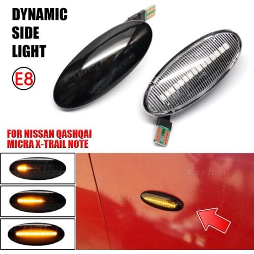 2Pcs Flowing Turn Signal Light Side Marker Lamp Facelift Car Assessories For Nissan Juke F15 Micra K12 K13 Nissan Note E11