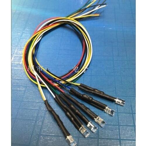 20pcs 7.5V-12V with wire LED 3mm Flat head boundless Lamp beads LED luminous diode with cable 30CM