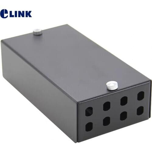 3pcs 8 cores FTTH ST blank terminal box SPCC 8 ports ST fiber optic patch panel FTTX distribute box black ELINK 1.0mm thickened